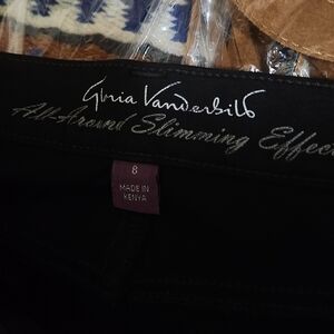 Gloria Vanderbilt Women's Black Jeans With Rhinestone Embellished Back Pockets